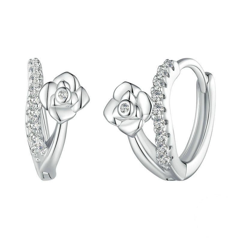 Rose Hoop Earrings