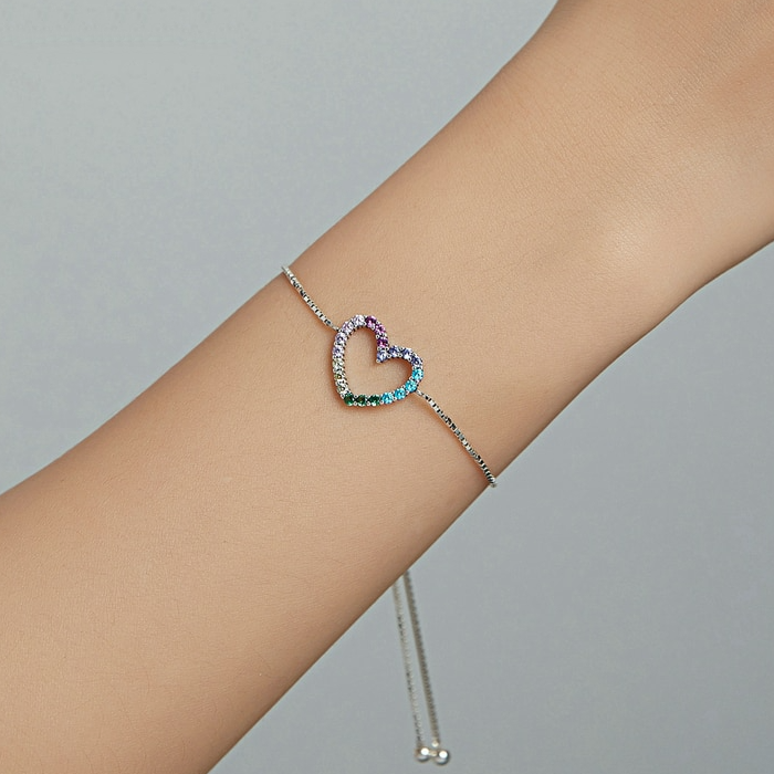 Rainbow Heart Bracelet