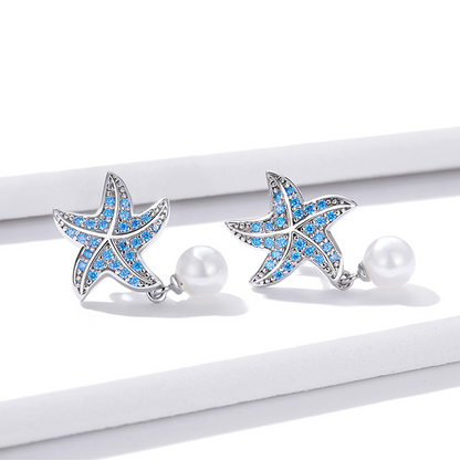 Starfish Earrings with Pearls