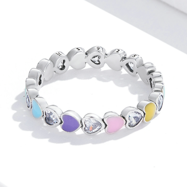 Colorful Hearts Ring