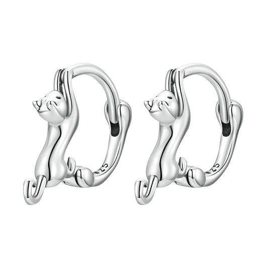 Cat Hoop Earrings