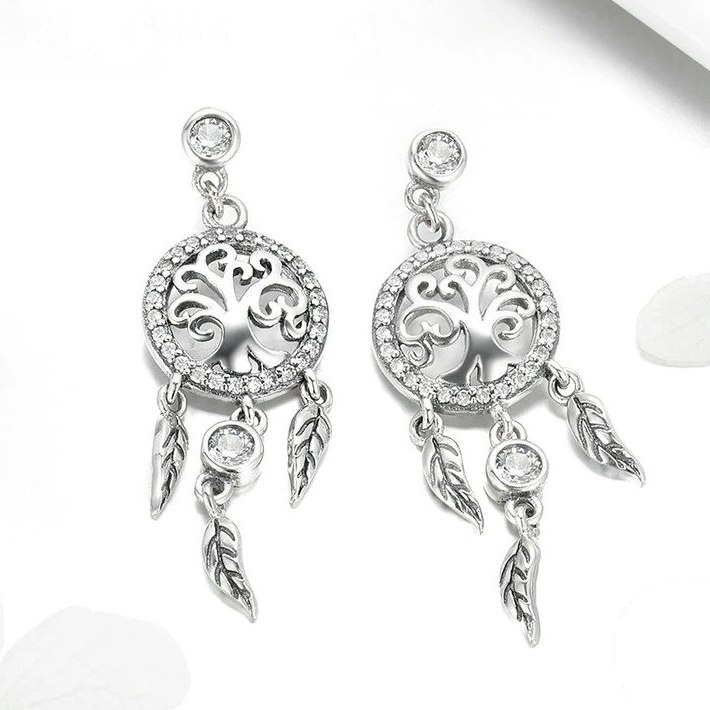 Dreamcatcher Earrings with Tree of Life