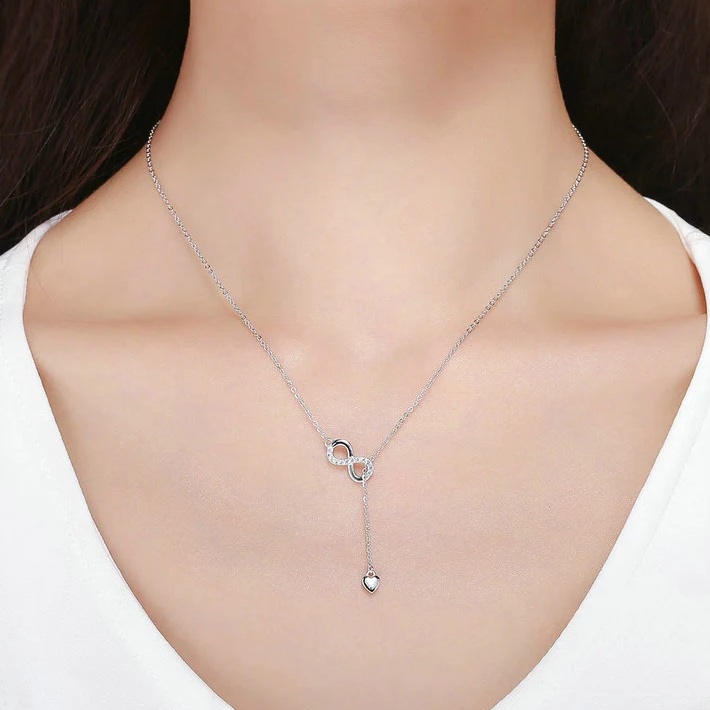 Infinity Necklace with Heart