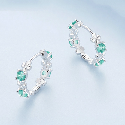 Four-Leaf Clover Hoop Earrings