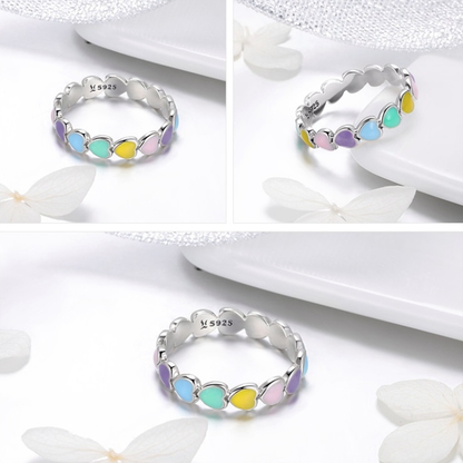 Colorful Hearts Ring