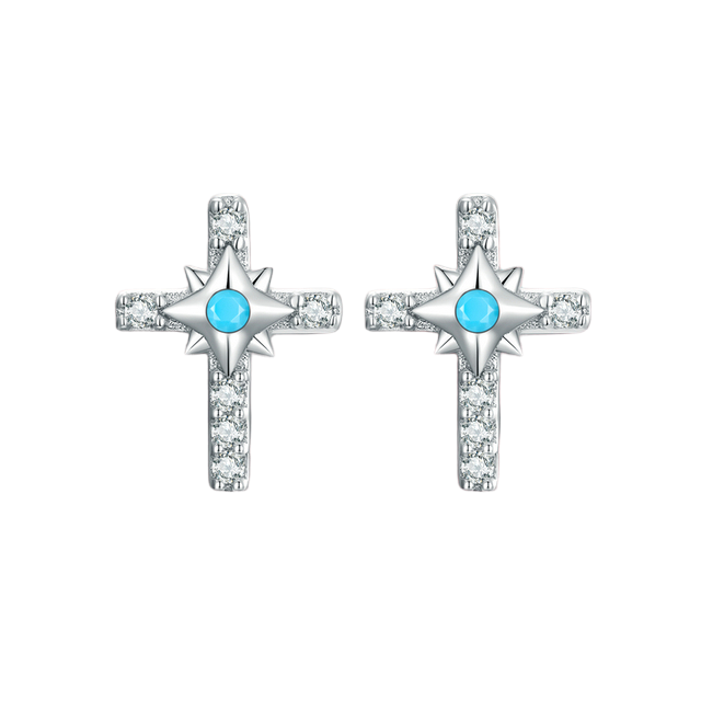 Shiny Cross Earrings