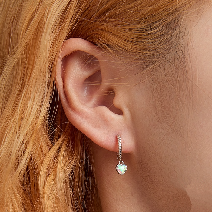 Hoop Earrings with Hearts