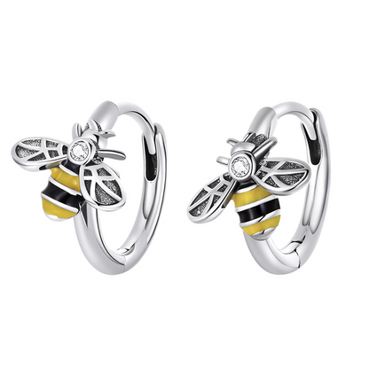 Bee Hoop Earrings