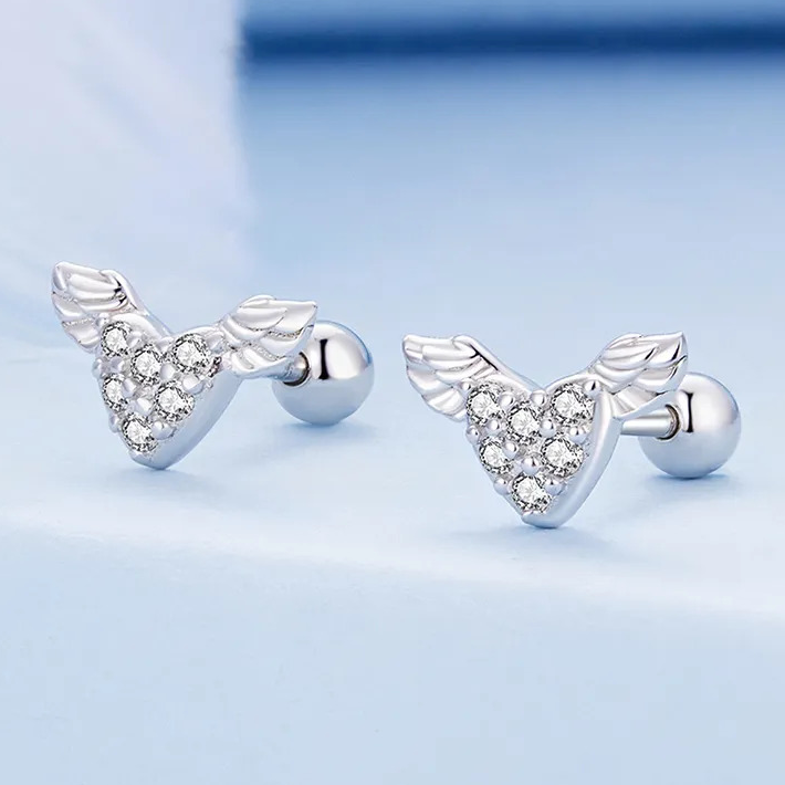 Winged Heart Earrings