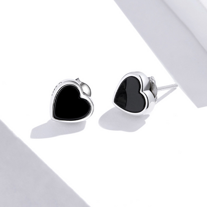 Black Heart Earrings