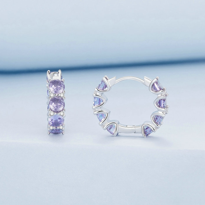 Violet Hoop Earrings