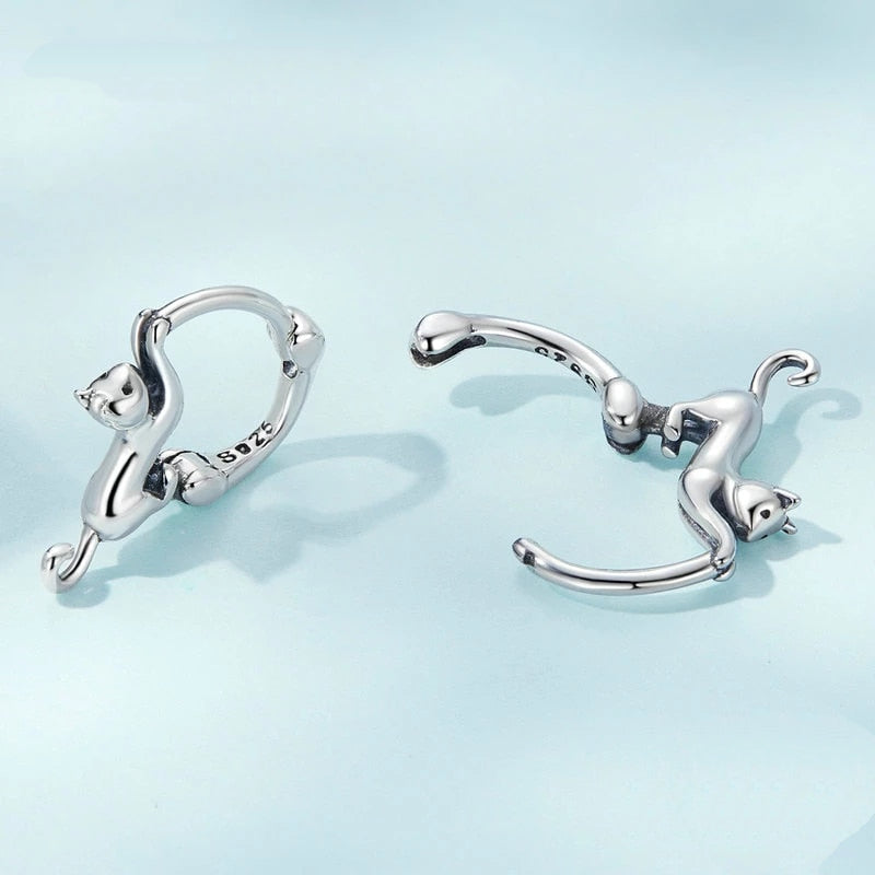 Cat Hoop Earrings