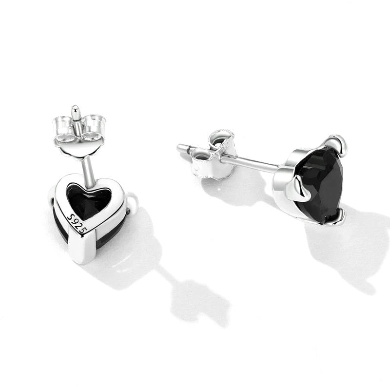 Black Heart Earrings