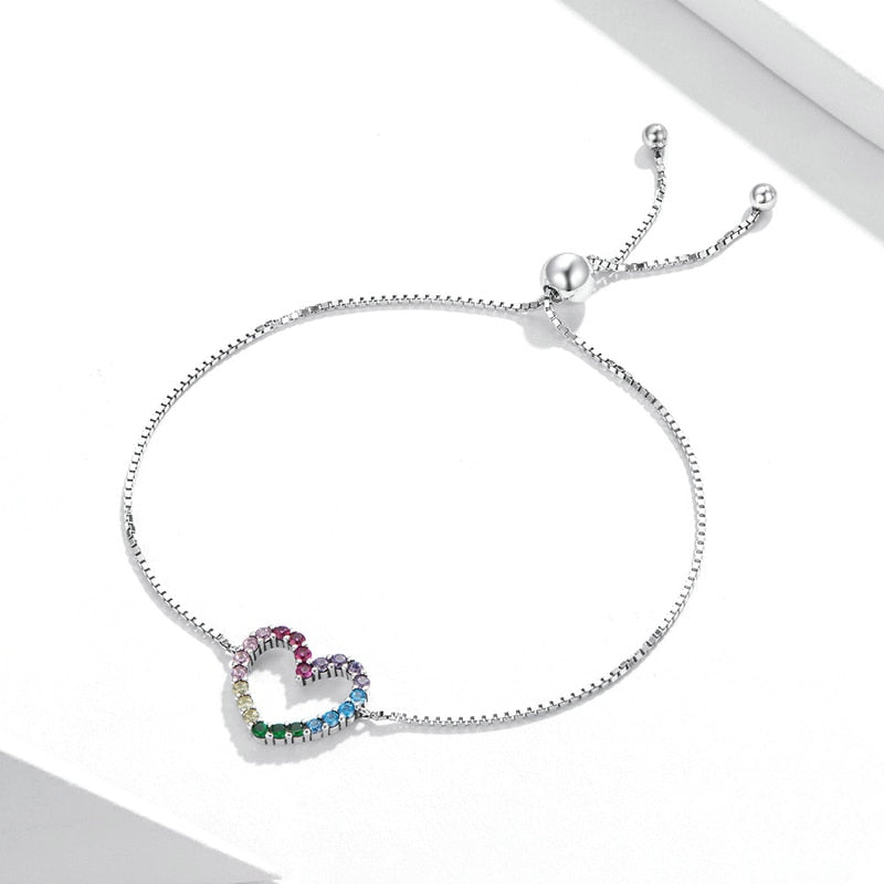 Rainbow Heart Bracelet