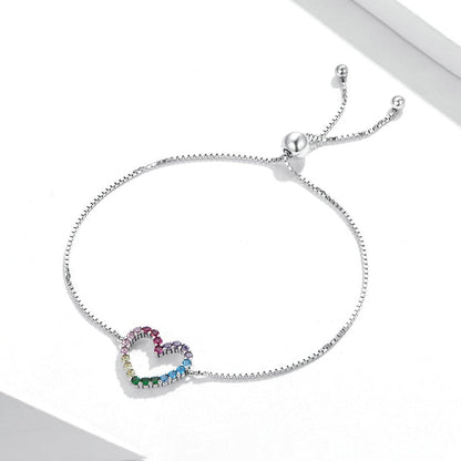 Rainbow Heart Bracelet