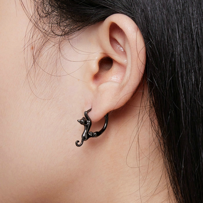 Cat Hoop Earrings