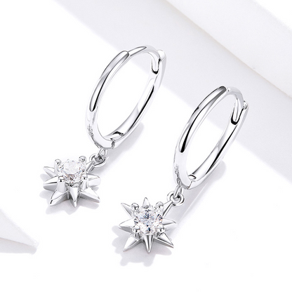 Star Pendant Hoop Earrings