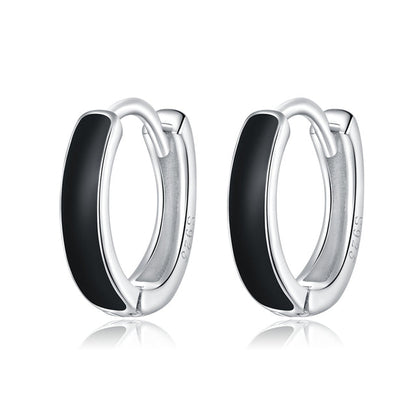 Black Hoop Earrings