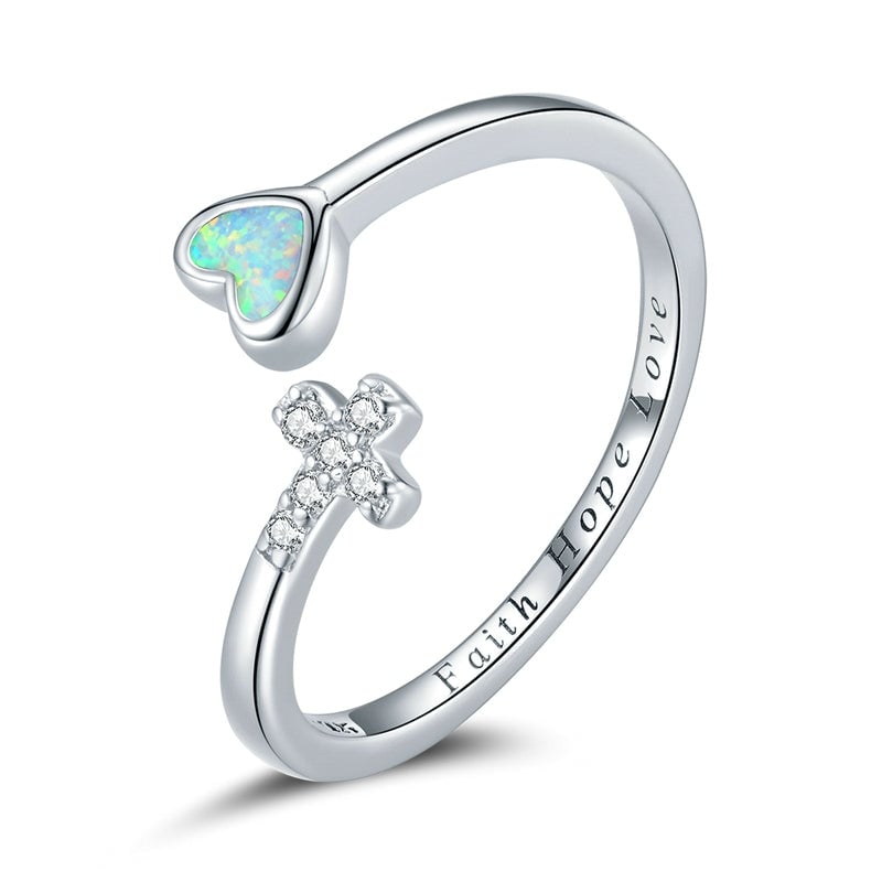 Cross and Heart Ring