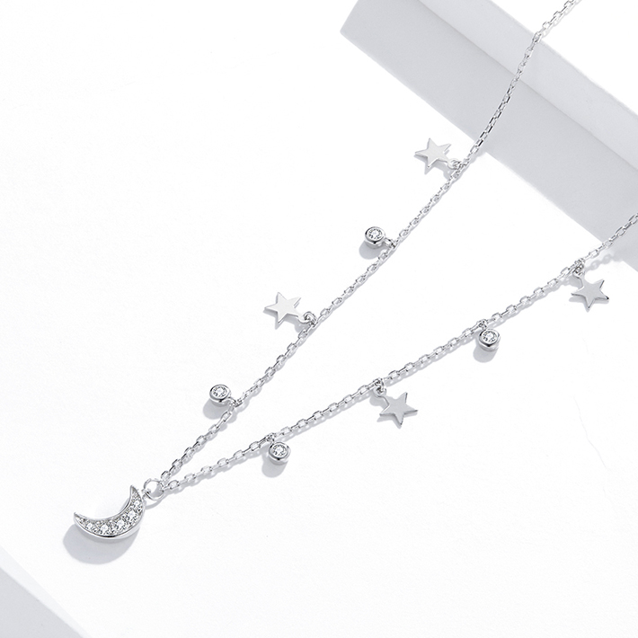 Moon and Stars Necklace