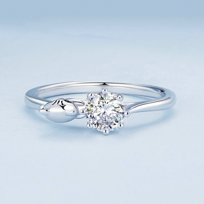 Solitaire Ring with Cat