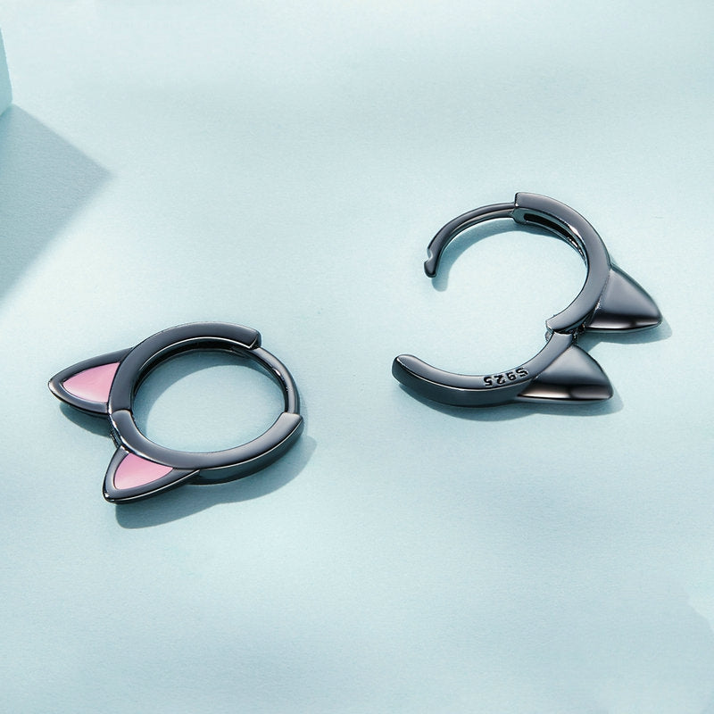 Cat Ear Hoop Earrings