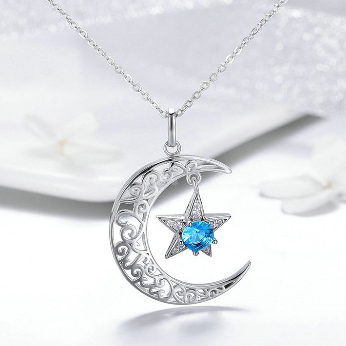 Moon and Stars Necklace