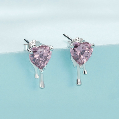 Pink Heart Earrings