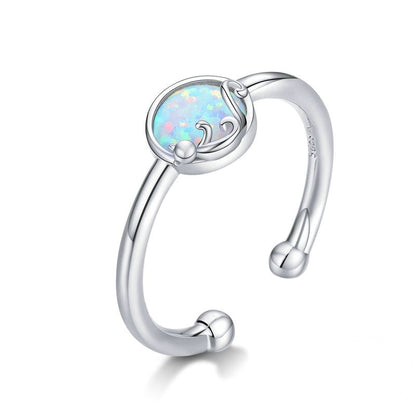 Opal Ring with Dreaming Cat