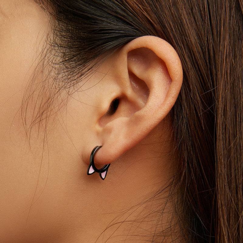 Cat Ear Hoop Earrings