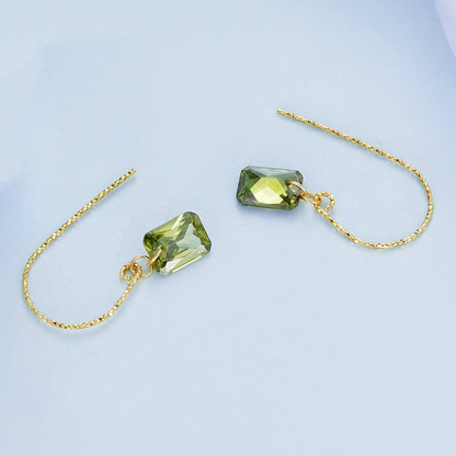 Green Dangle Earrings