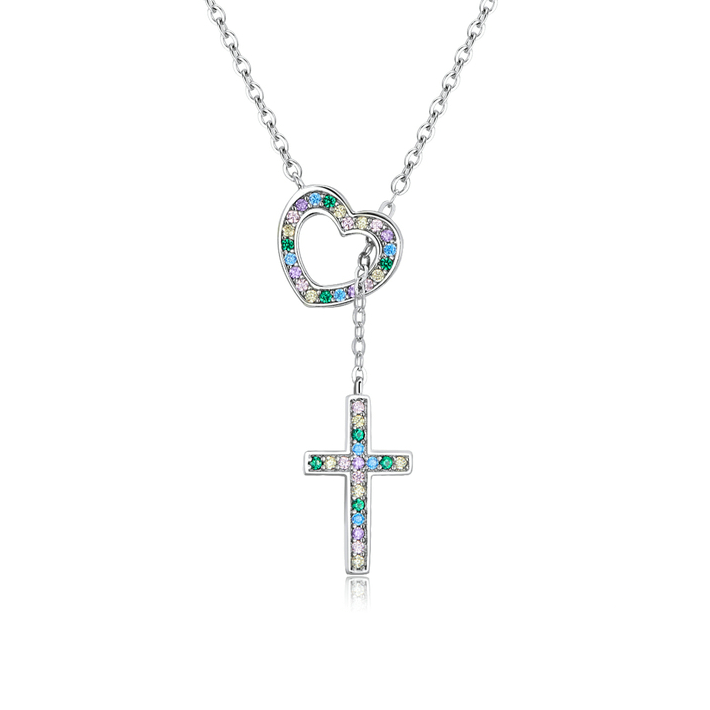 Heart Necklace with Cross