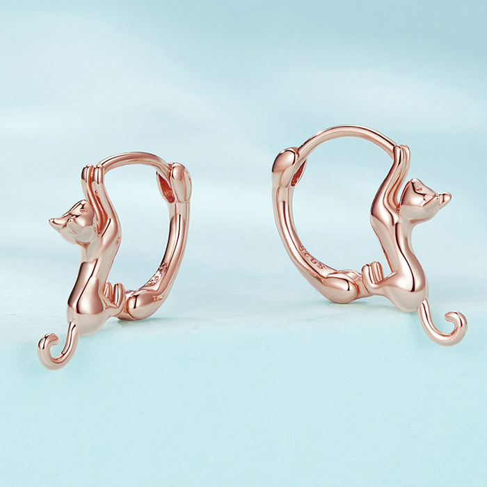 Cat Hoop Earrings