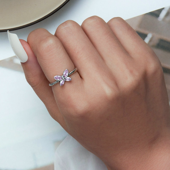 Pink Butterfly Ring