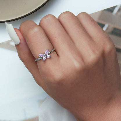 Pink Butterfly Ring