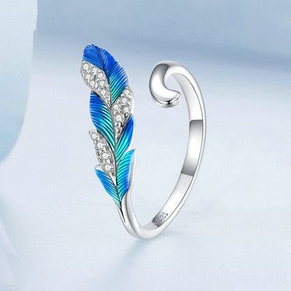 Blue Feather Ring