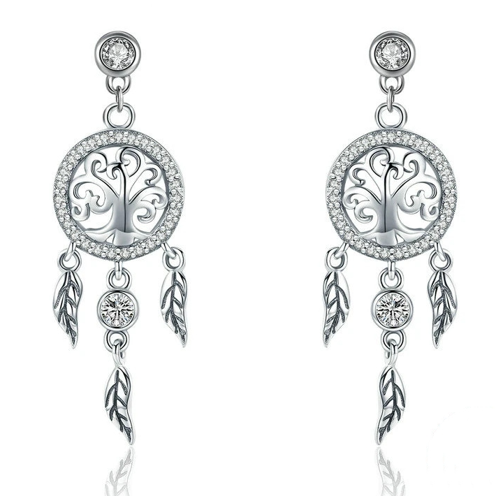 Dreamcatcher Earrings with Tree of Life