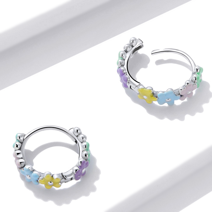 Flower Hoop Earrings