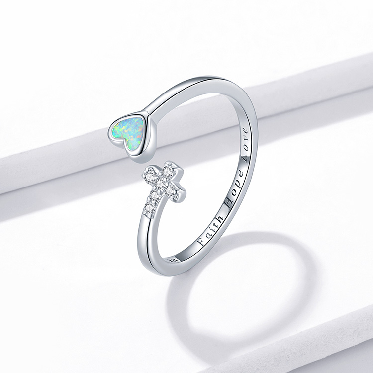 Cross and Heart Ring