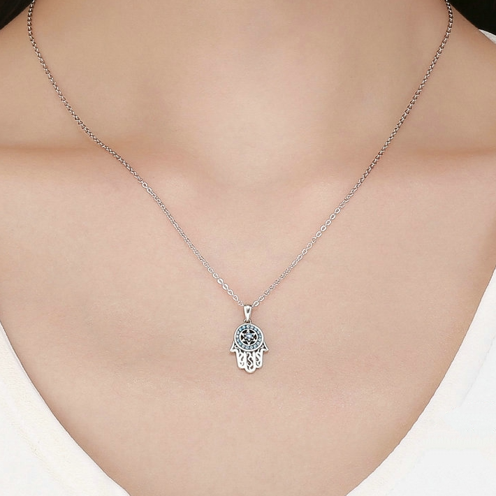 Shiny Hamsa Necklace