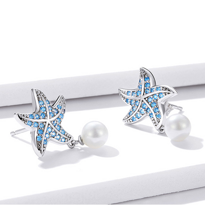 Starfish Earrings with Pearls