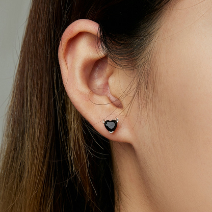 Black Heart Earrings