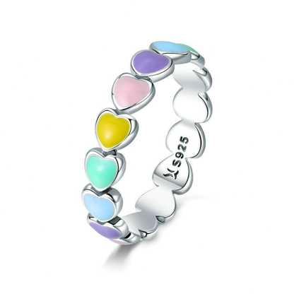 Colorful Hearts Ring