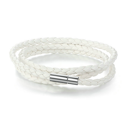 White Leather Bracelet