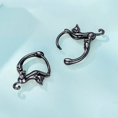 Cat Hoop Earrings