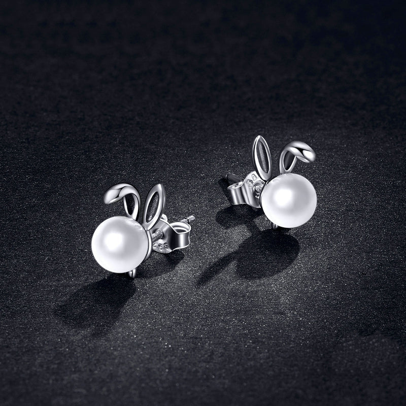 Rabbit Earrings with Pearls