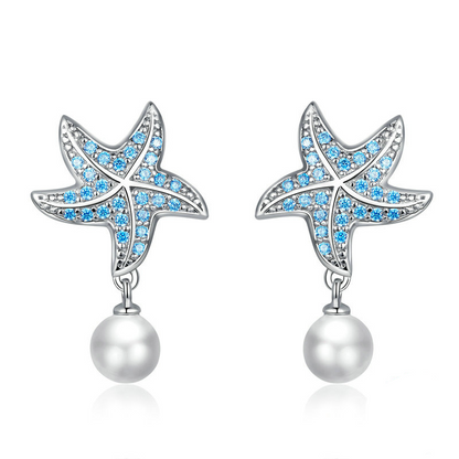 Starfish Earrings with Pearls