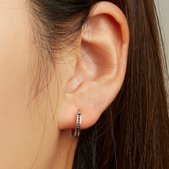 Black Hoop Earrings