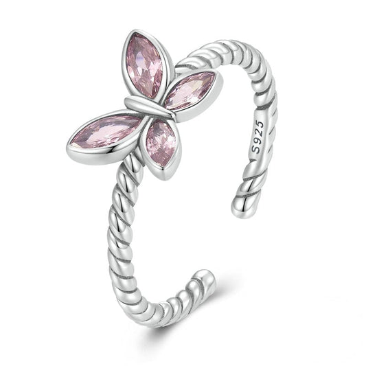 Pink Butterfly Ring