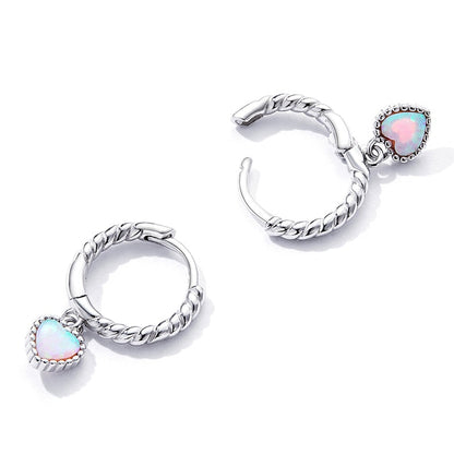 Hoop Earrings with Hearts